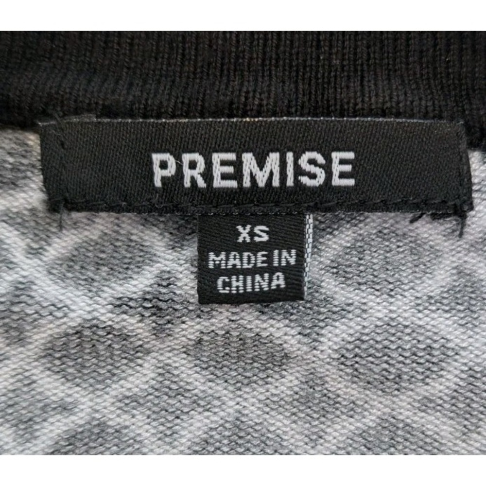 Premise Snap Close Cardigan Sweater Women's XS 3/4 Sleeve Black White Geometric - Picture 10 of 12